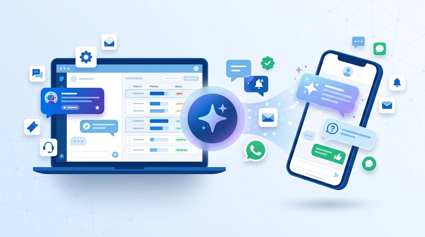 Ilustração do módulo de Suporte com IA da Softaliza