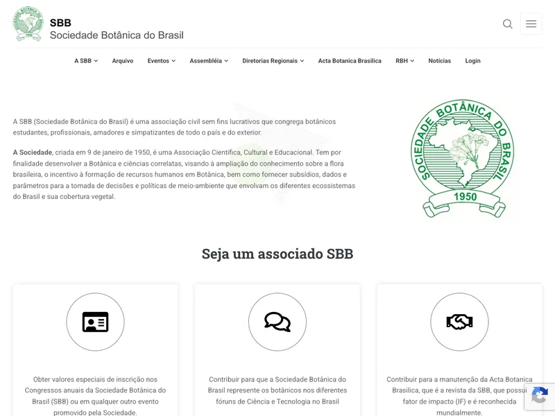 Site Sociedade Botânica do Brasil — botanica.org.br