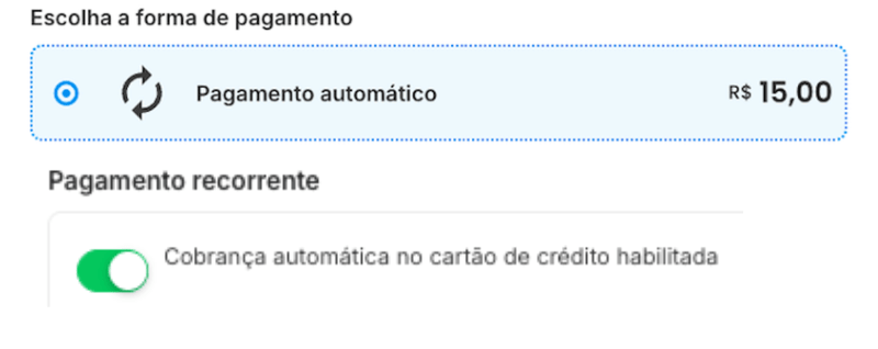 Pagamentos automáticos e recorrentes para associados